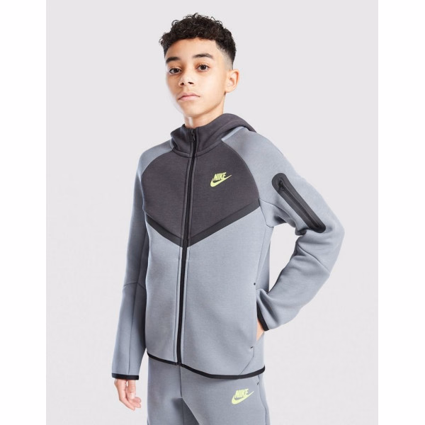 Толстовка дитяча kids Nike Sportswear Tech Fleece Grey/Black HV5867-060