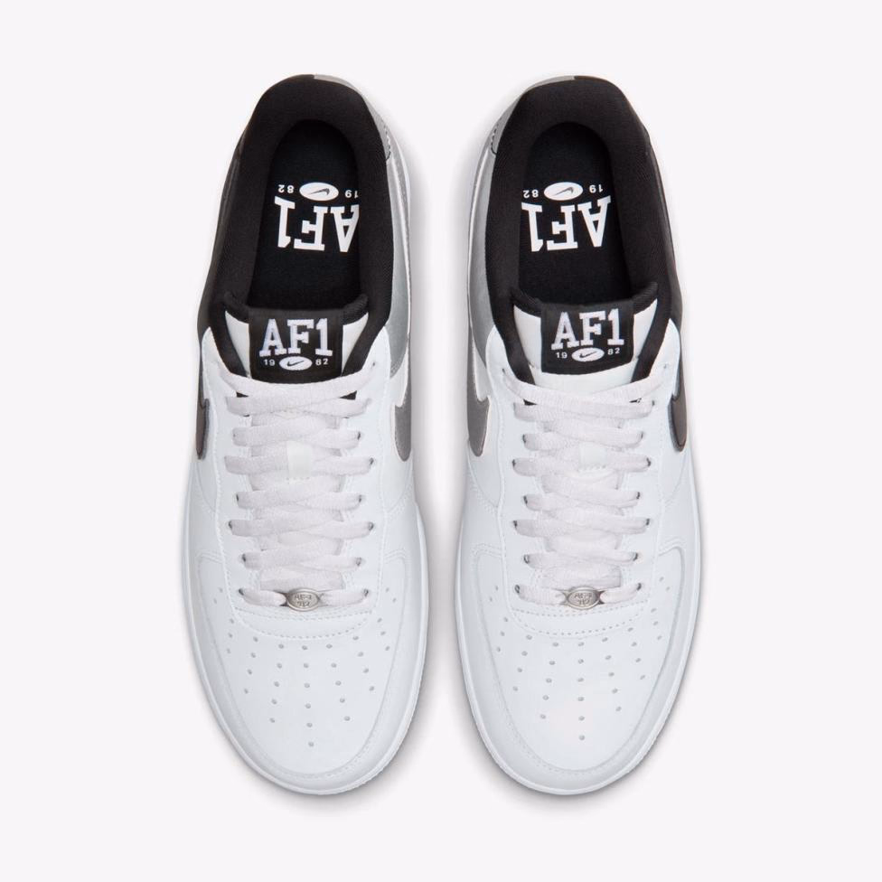 Кросівки чоловічі Nike Air Force 1 '07 LV8 White/Black/Metallic Silver/White/Gum Yellow IB6847-100 — фото 6