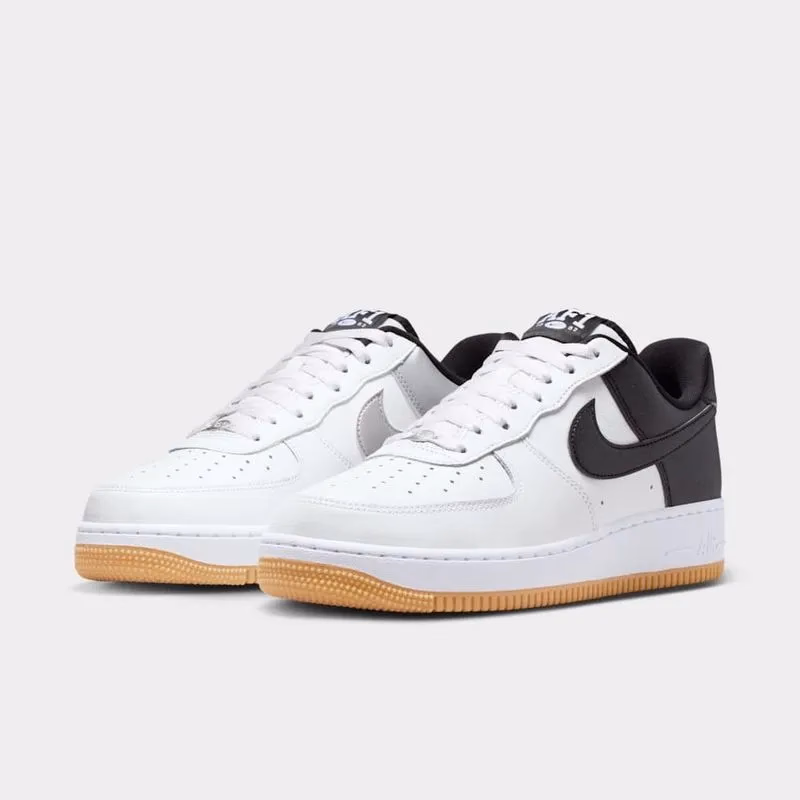 Кросівки чоловічі Nike Air Force 1 '07 LV8 White/Black/Metallic Silver/White/Gum Yellow IB6847-100 — фото 2