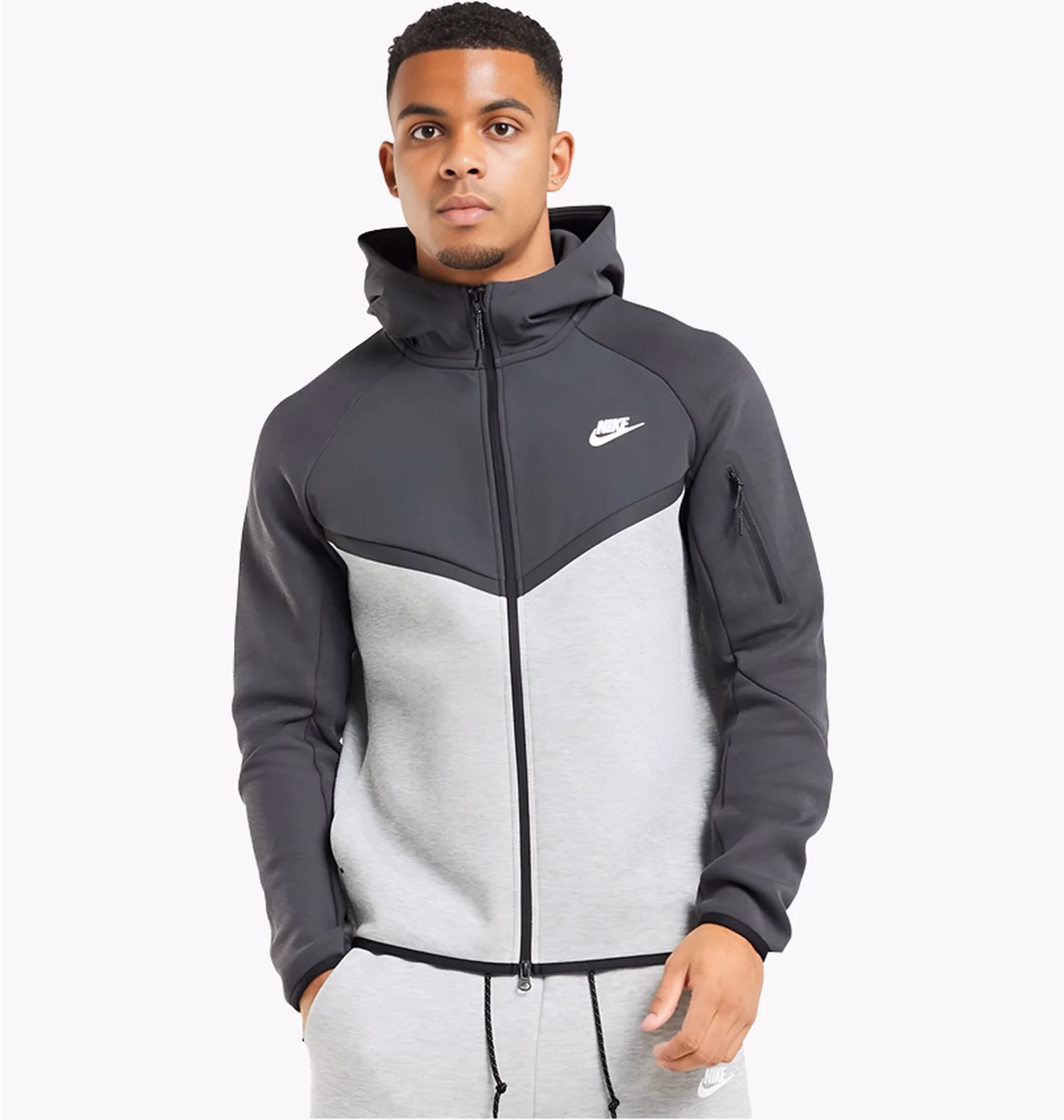 Толстовка чоловіча Nike Tech Fleece Windrunner Full-Zip Grey IH4302-063 — основне фото