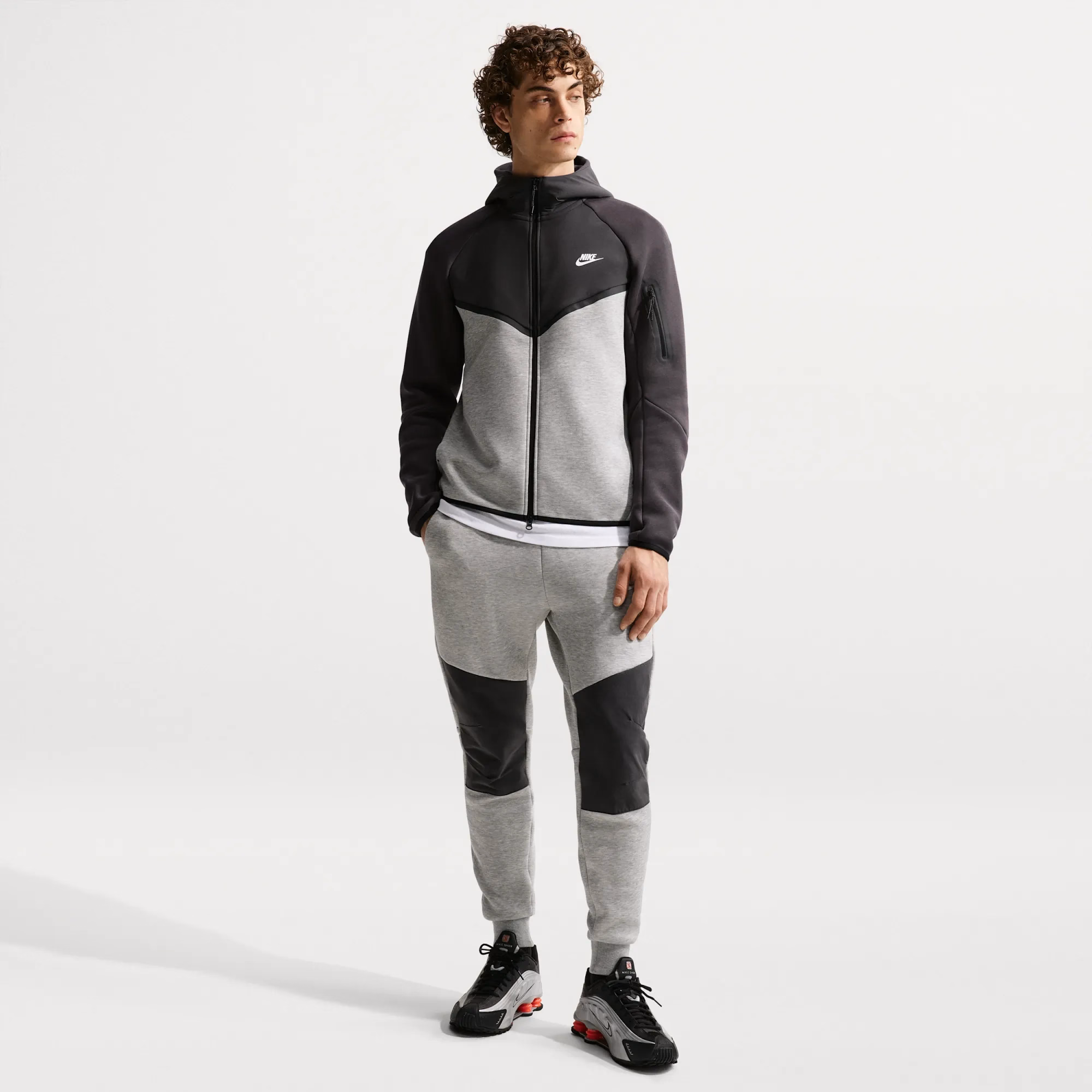 Толстовка чоловіча Nike Tech Fleece Windrunner Full-Zip Grey IH4302-063 — фото 4