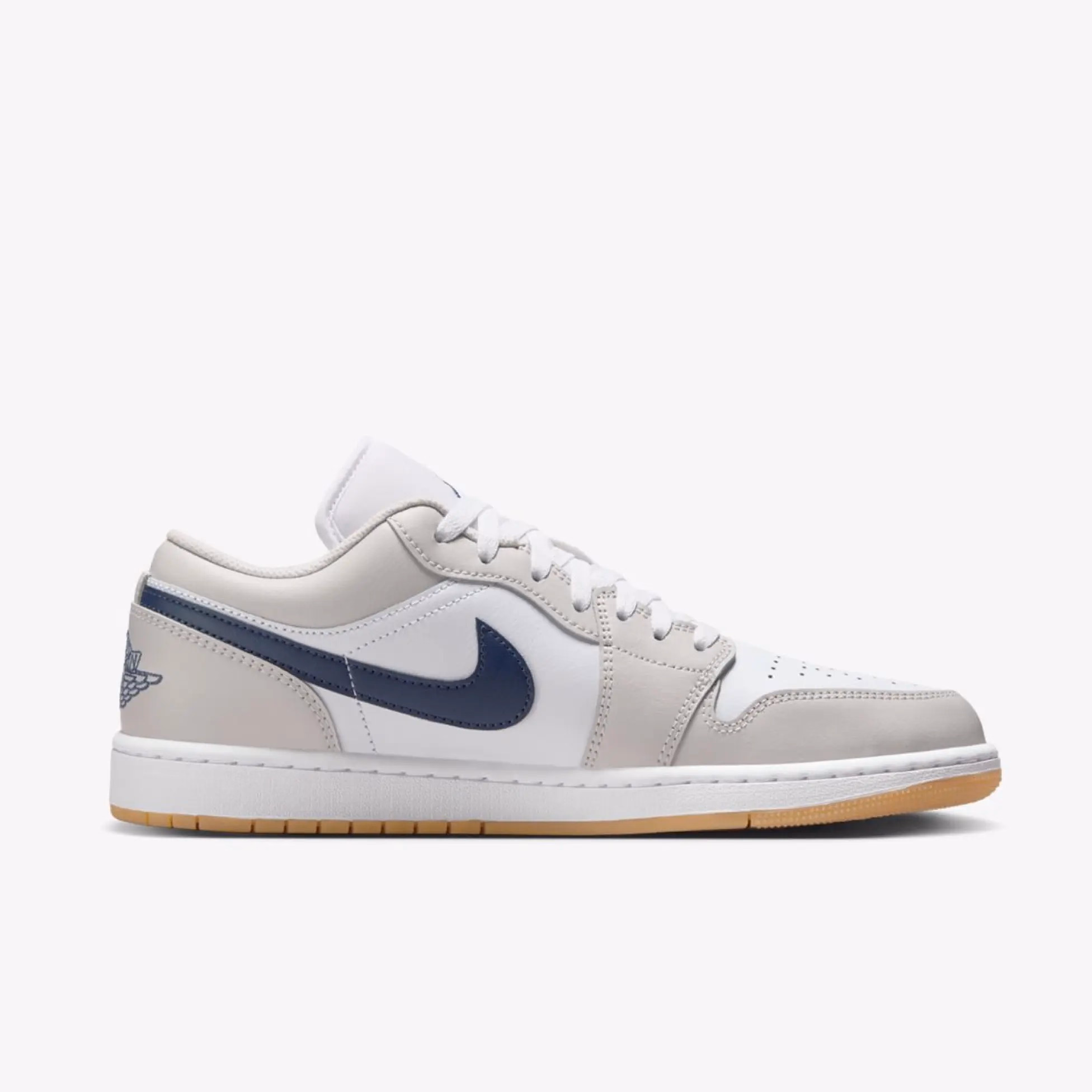 Кросівки чоловічі Air Jordan 1 Low White Midnight Navy Grey 553558-146 — фото 3
