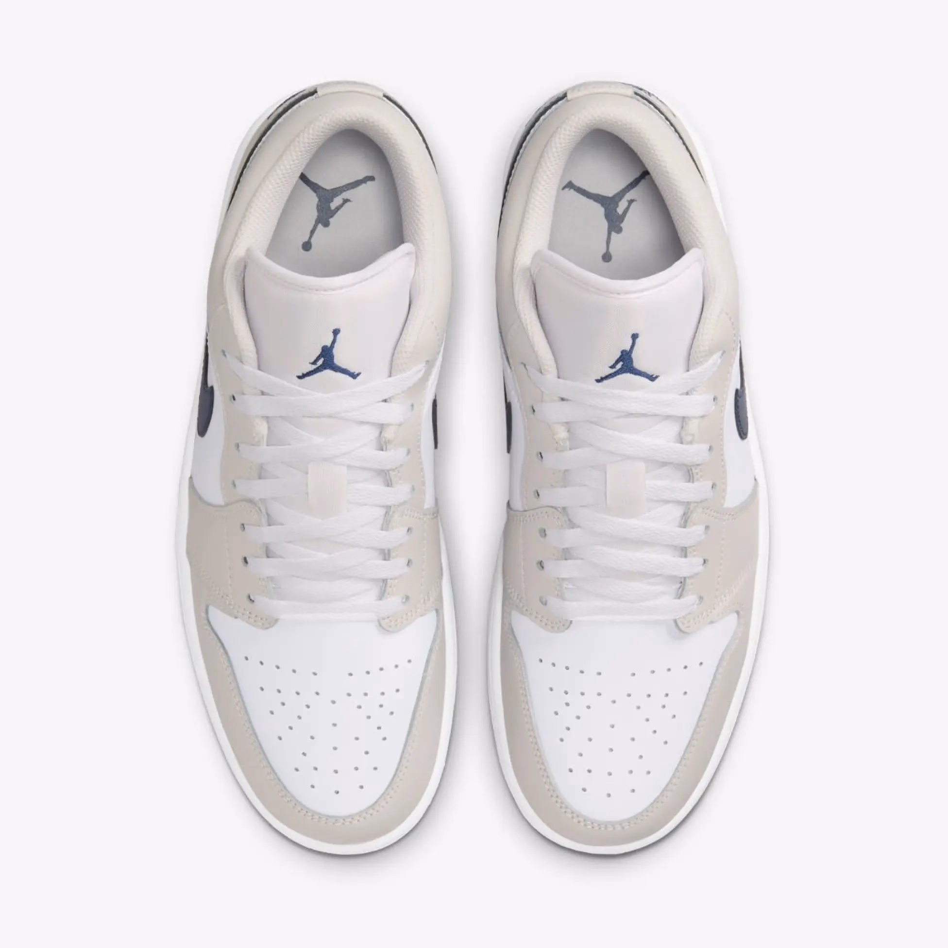 Кросівки чоловічі Air Jordan 1 Low White Midnight Navy Grey 553558-146 — фото 7