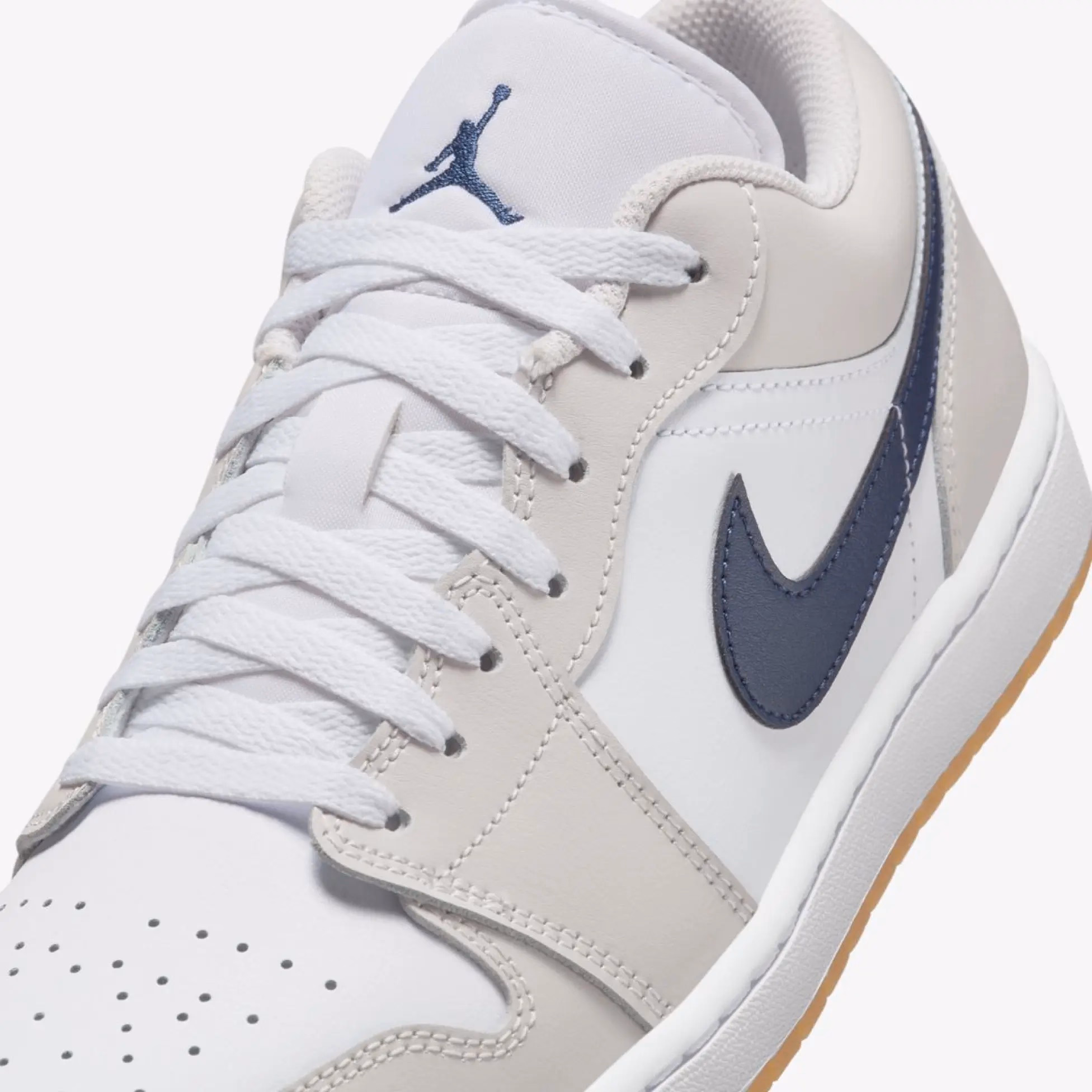 Кросівки чоловічі Air Jordan 1 Low White Midnight Navy Grey 553558-146 — фото 5