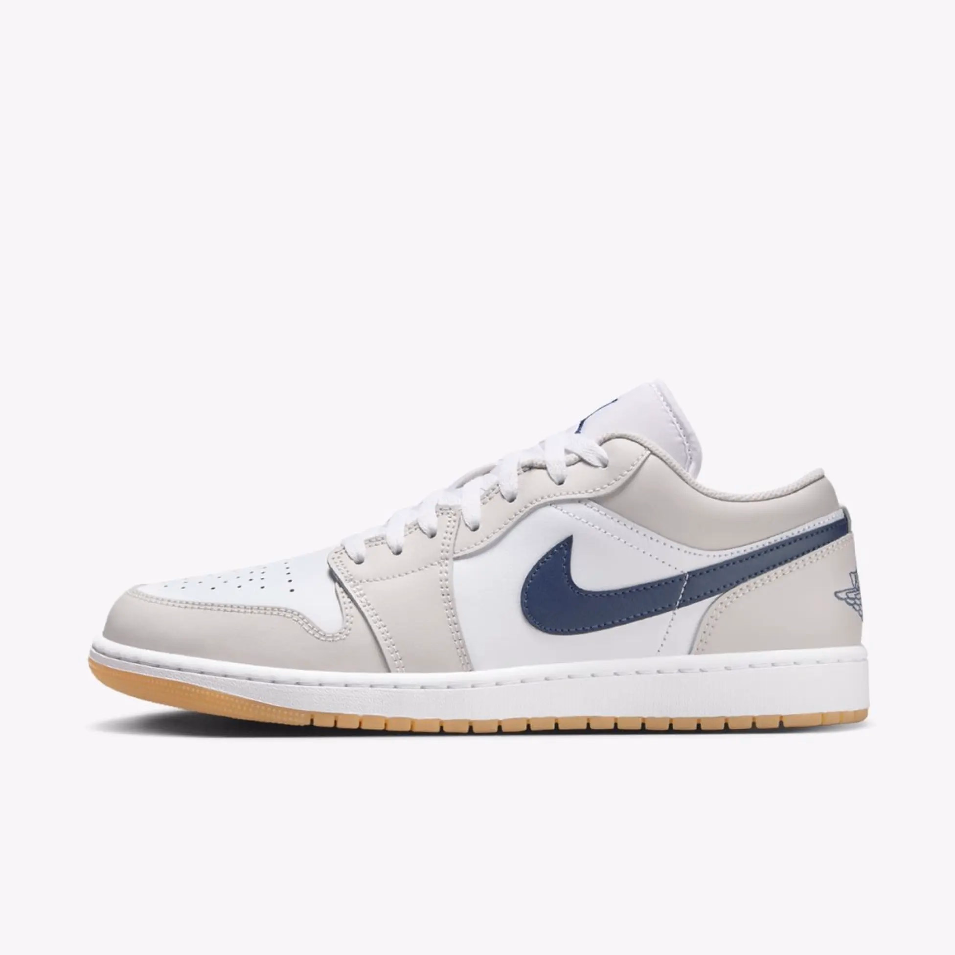Кросівки чоловічі Air Jordan 1 Low White Midnight Navy Grey 553558-146
