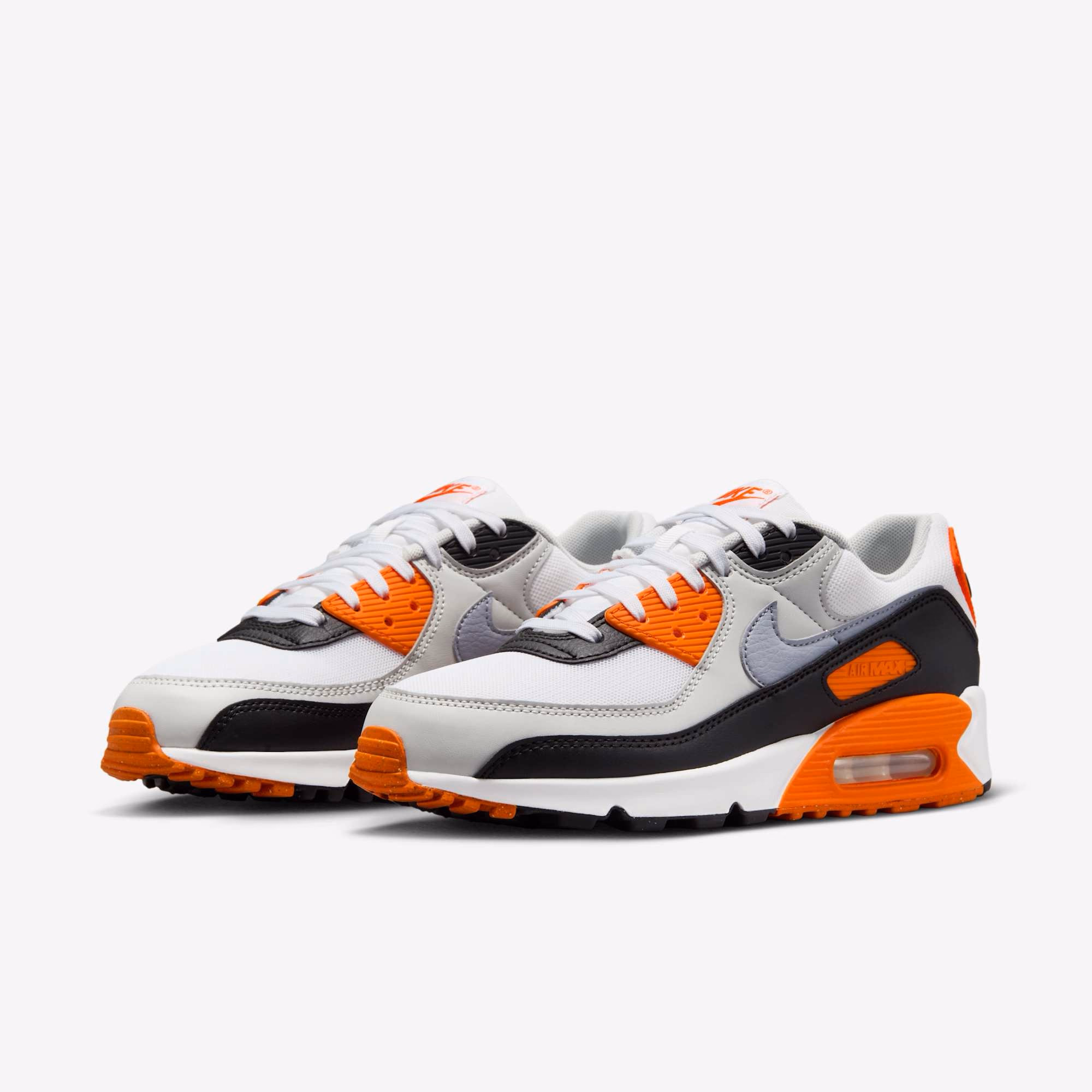 Кросівки чоловічі Nike Air Max 90 "White/Black/Orange" DH8010-108 — фото 2