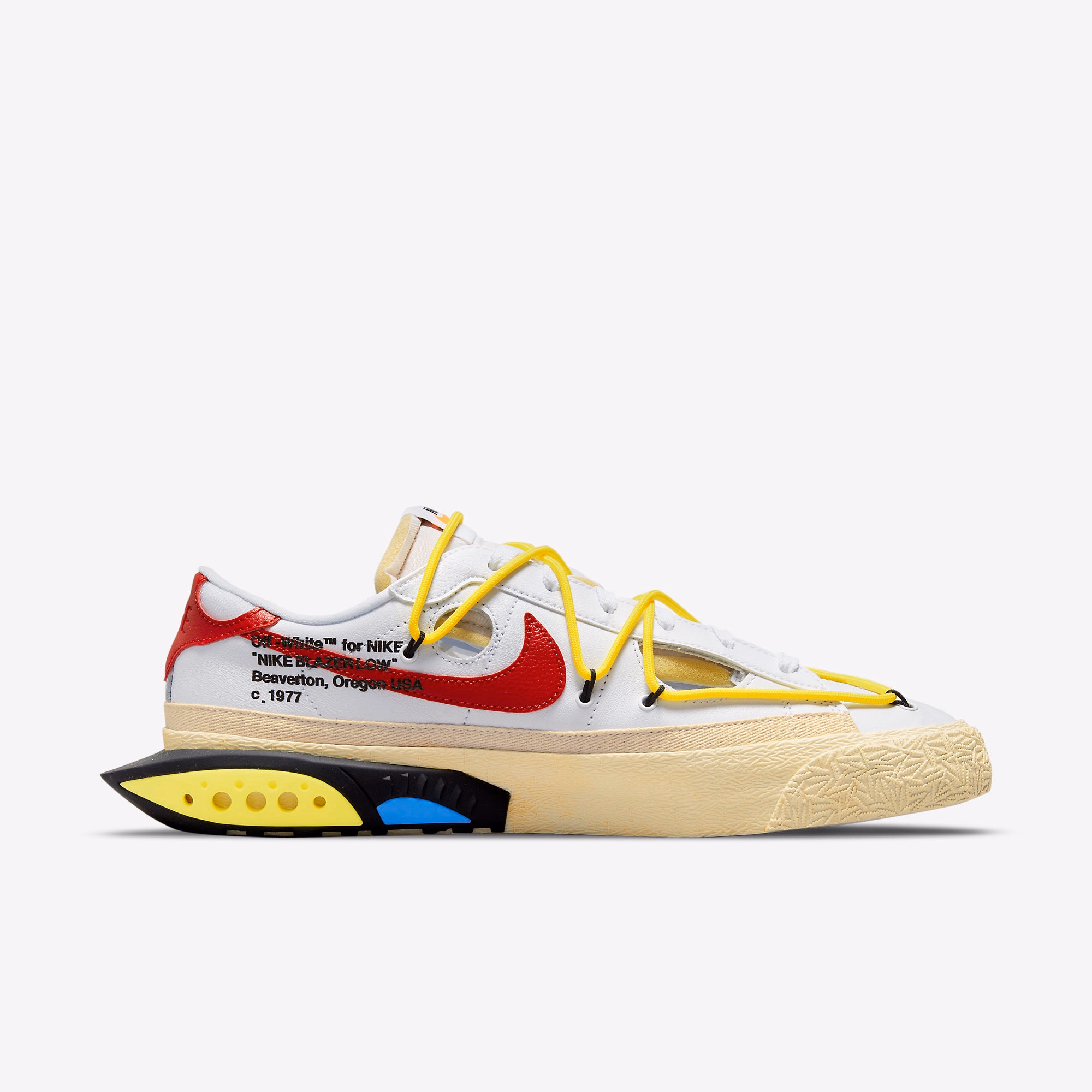 Кросівки чоловічі Nike Blazer Low Off-White University Red - DH7863-100 — фото 3